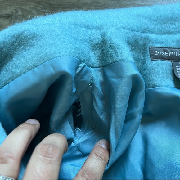 Josephine Chaus Mohair Wool Blend Blue Blazer Jacket Vintage Soft Womens size 10 - Picture 5 of 7